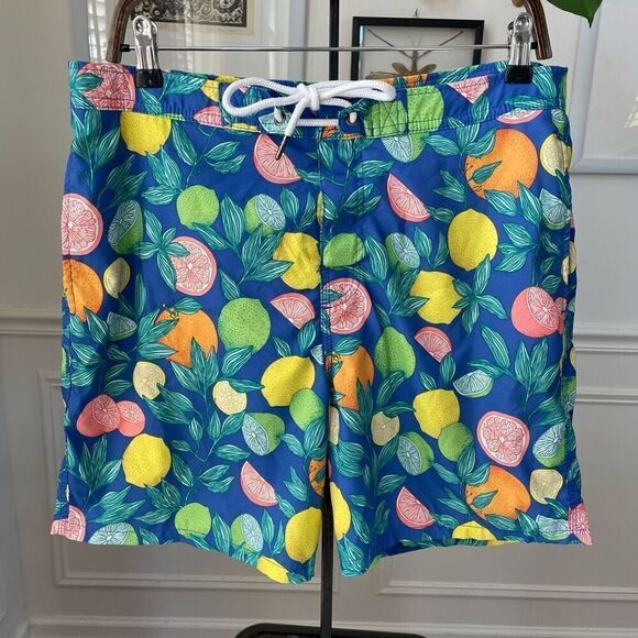 Abercrombie and Fitch Men’s Swim Trunks Citrus Print 33 x 7 L - Picture 1 of 8